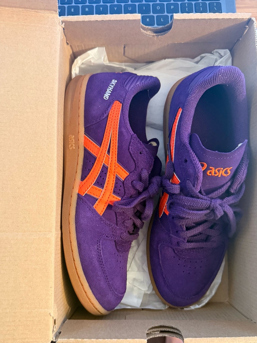 ASICS Skyhand OG Midnight Plum Koi Purple Orange Gum Sole | W6 M4.5